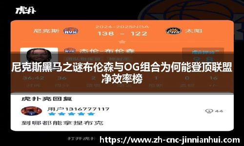 尼克斯黑马之谜布伦森与OG组合为何能登顶联盟净效率榜